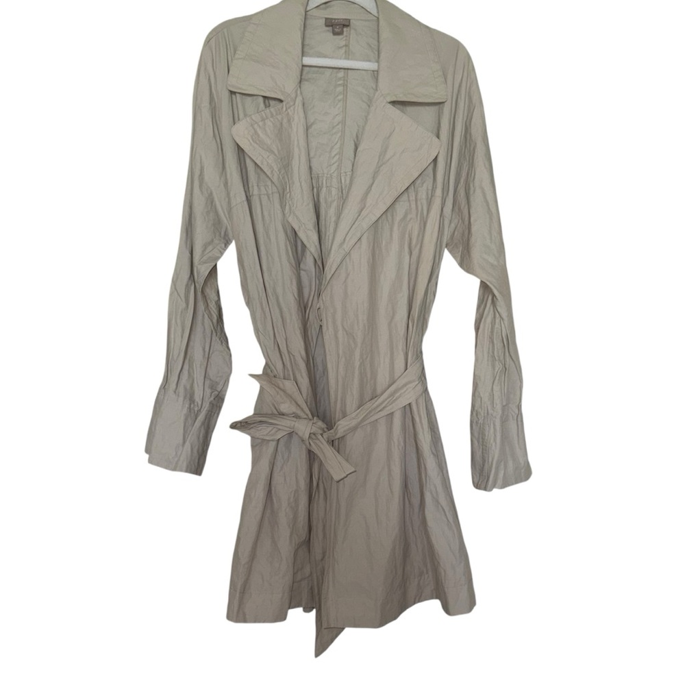 J Jill Rain Trench Crinkle Coat Sz M